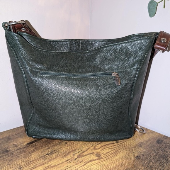 Vintage Valentina Italian leather Green/Brown with Classic Hobo Design - Picture 3 of 12